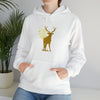 Butterfly Deer Buck Transformation | Abstract | Minimalist | Modern | Unisex Hooded Hoodie Sweatshirt | Embrace Your Vibe