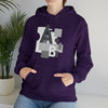 Abstract Shapes V8 Block Letters | Abstract | Minimalist | Modern Unisex Hooded Hoodie Sweatshirt | Embrace Your Vibe