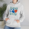 Chill Stitch – Peace & Love - Unisex Hooded Hoodie Sweatshirt – Embrace Your Vibe