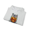 Halloween Sweatshirt | Happy Halloween Scary Pumpkin | Unisex Hooded Hoodie Sweatshirt