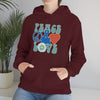 Chill Stitch – Peace & Love - Unisex Hooded Hoodie Sweatshirt – Embrace Your Vibe