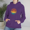 Chill Stitch – Retro Sunset Rays On Water - Unisex Hooded Hoodie Sweatshirt – Embrace Your Vibe