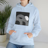Abstract Shapes V6 Circled Moon Horizon | Abstract | Minimalist | Modern Unisex Hooded Hoodie Sweatshirt | Embrace Your Vibe