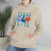 Chill Stitch – Peace & Love - Unisex Hooded Hoodie Sweatshirt – Embrace Your Vibe