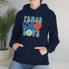 Chill Stitch – Peace & Love - Unisex Hooded Hoodie Sweatshirt – Embrace Your Vibe