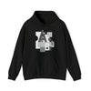 Abstract Shapes V8 Block Letters | Abstract | Minimalist | Modern Unisex Hooded Hoodie Sweatshirt | Embrace Your Vibe
