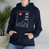 Abstract Shapes V5 Mountain Peaks Sun | Abstract | Minimalist | Modern Unisex Hooded Hoodie Sweatshirt | Embrace Your Vibe