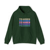 Teacher Life Sweatshirt | Teaching Teacher Repeat | Unisex Hooded Hoodie Sweatshirt