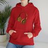 Headphone Donut Foodie Sweatshirt | Abstract Unisex Hooded Hoodie Sweatshirt