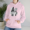 Abstract Shapes V8 Block Letters | Abstract | Minimalist | Modern Unisex Hooded Hoodie Sweatshirt | Embrace Your Vibe