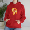 Pizza Moon Bike Ride Sweatshirt | Abstract Unisex Hooded Hoodie Sweatshirt