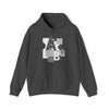 Abstract Shapes V8 Block Letters | Abstract | Minimalist | Modern Unisex Hooded Hoodie Sweatshirt | Embrace Your Vibe