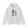 Abstract Shapes V8 Block Letters | Abstract | Minimalist | Modern Unisex Hooded Hoodie Sweatshirt | Embrace Your Vibe
