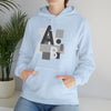 Abstract Shapes V8 Block Letters | Abstract | Minimalist | Modern Unisex Hooded Hoodie Sweatshirt | Embrace Your Vibe