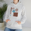 Abstract Shapes V11 Flower Pot Sun Rain | Abstract | Minimalist | Modern | Unisex Hooded Hoodie Sweatshirt | Embrace Your Vibe
