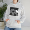 Abstract Shapes V6 Circled Moon Horizon | Abstract | Minimalist | Modern Unisex Hooded Hoodie Sweatshirt | Embrace Your Vibe