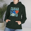 Chill Stitch – Peace & Love - Unisex Hooded Hoodie Sweatshirt – Embrace Your Vibe