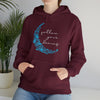 Boho Follow Your Dreams Moon Crescent | Unisex Hooded Hoodie Sweatshirt | Embrace Your Vibe