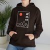 Abstract Shapes V5 Mountain Peaks Sun | Abstract | Minimalist | Modern Unisex Hooded Hoodie Sweatshirt | Embrace Your Vibe