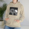 Abstract Shapes V6 Circled Moon Horizon | Abstract | Minimalist | Modern Unisex Hooded Hoodie Sweatshirt | Embrace Your Vibe
