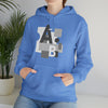 Abstract Shapes V8 Block Letters | Abstract | Minimalist | Modern Unisex Hooded Hoodie Sweatshirt | Embrace Your Vibe