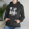 Abstract Shapes V8 Block Letters | Abstract | Minimalist | Modern Unisex Hooded Hoodie Sweatshirt | Embrace Your Vibe