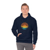 Chill Stitch – Retro Sunset Rays On Water - Unisex Hooded Hoodie Sweatshirt – Embrace Your Vibe