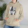 Abstract Shapes V8 Block Letters | Abstract | Minimalist | Modern Unisex Hooded Hoodie Sweatshirt | Embrace Your Vibe