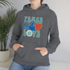 Chill Stitch – Peace & Love - Unisex Hooded Hoodie Sweatshirt – Embrace Your Vibe
