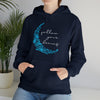 Boho Follow Your Dreams Moon Crescent | Unisex Hooded Hoodie Sweatshirt | Embrace Your Vibe