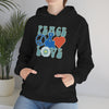 Chill Stitch – Peace & Love - Unisex Hooded Hoodie Sweatshirt – Embrace Your Vibe