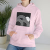 Abstract Shapes V6 Circled Moon Horizon | Abstract | Minimalist | Modern Unisex Hooded Hoodie Sweatshirt | Embrace Your Vibe