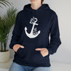 Floral Boat Anchor Boating Sweatshirt | Unisex Hooded Hoodie Sweatshirt