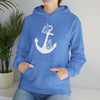 Floral Boat Anchor Boating Sweatshirt | Unisex Hooded Hoodie Sweatshirt
