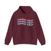 Teacher Life Sweatshirt | Teaching Vibes Waves | Unisex Hooded Hoodie Sweatshirt