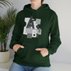 Abstract Shapes V8 Block Letters | Abstract | Minimalist | Modern Unisex Hooded Hoodie Sweatshirt | Embrace Your Vibe