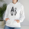 Abstract Shapes V8 Block Letters | Abstract | Minimalist | Modern Unisex Hooded Hoodie Sweatshirt | Embrace Your Vibe