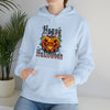 Halloween Sweatshirt | Happy Halloween Scary Pumpkin | Unisex Hooded Hoodie Sweatshirt
