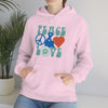 Chill Stitch – Peace & Love - Unisex Hooded Hoodie Sweatshirt – Embrace Your Vibe