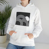 Abstract Shapes V6 Circled Moon Horizon | Abstract | Minimalist | Modern Unisex Hooded Hoodie Sweatshirt | Embrace Your Vibe