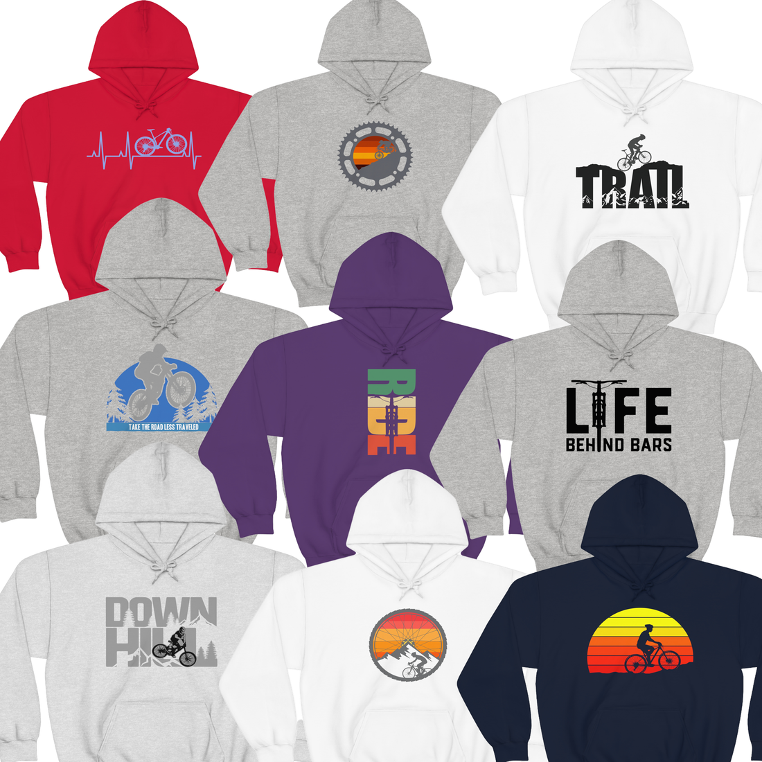  Chill Stitch Apparel - MTB Mountain Bike  - Hoodie Sweatshirts