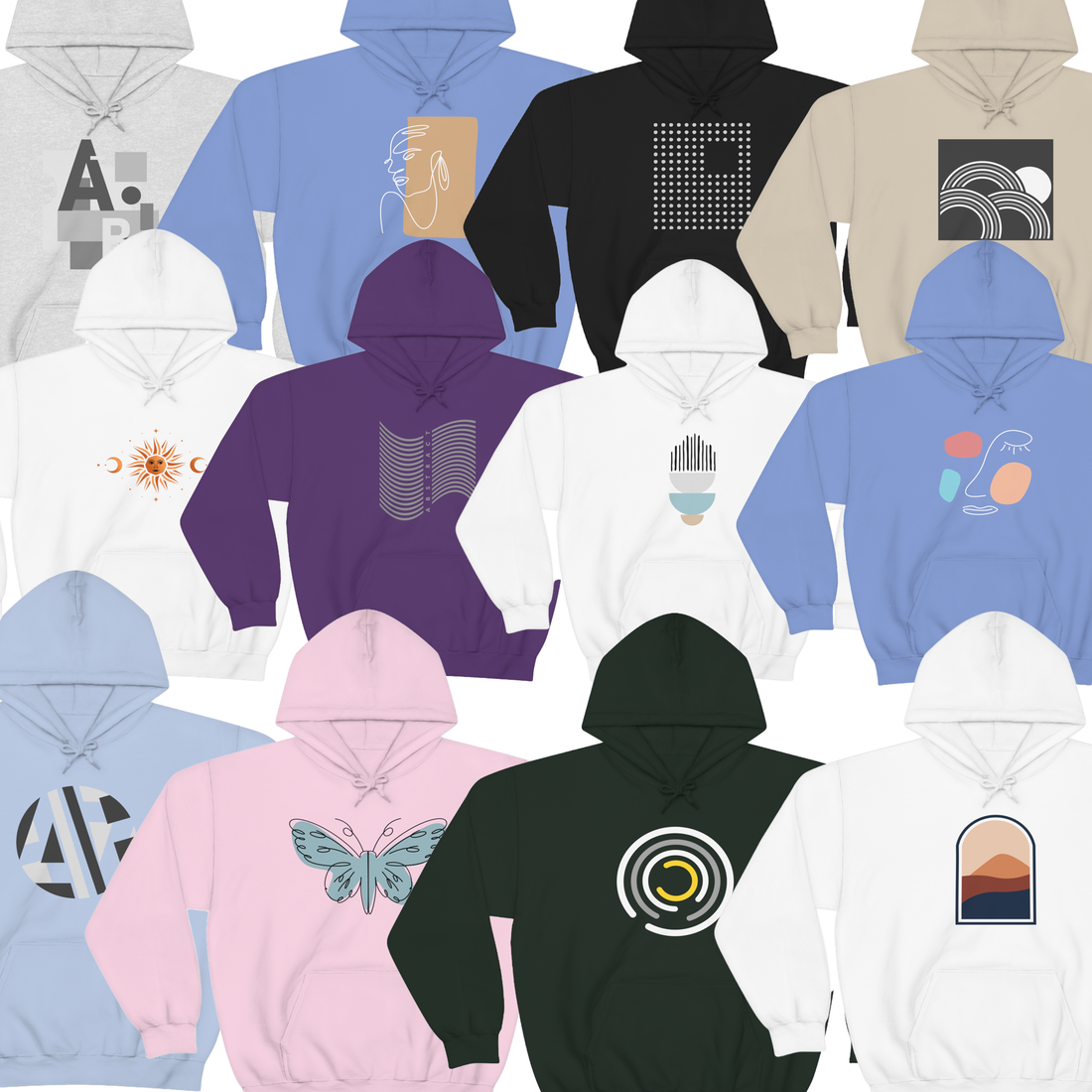  Chill Stitch Apparel - Abstract Geometric Shapes Hoodies Sweatshirts