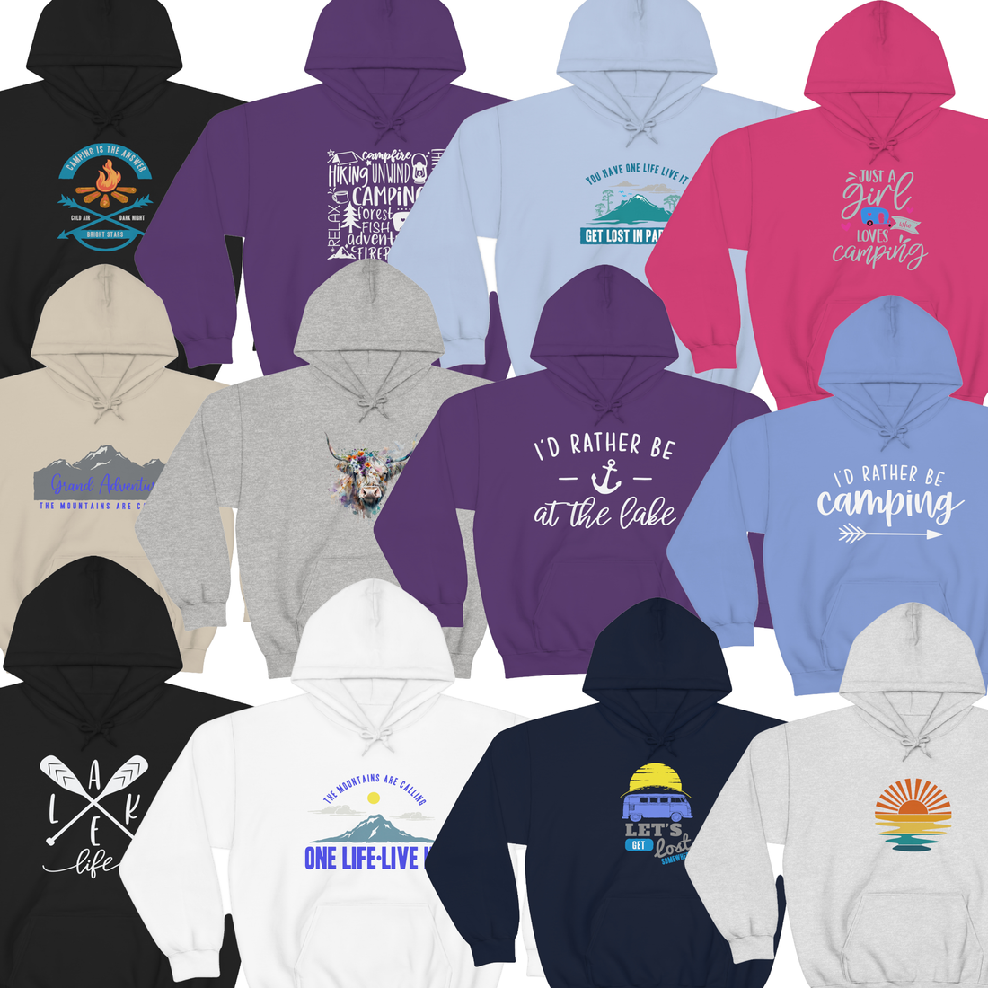  Chill Stitch Apparel - Camping Wilderness - Hoodie Sweatshirts