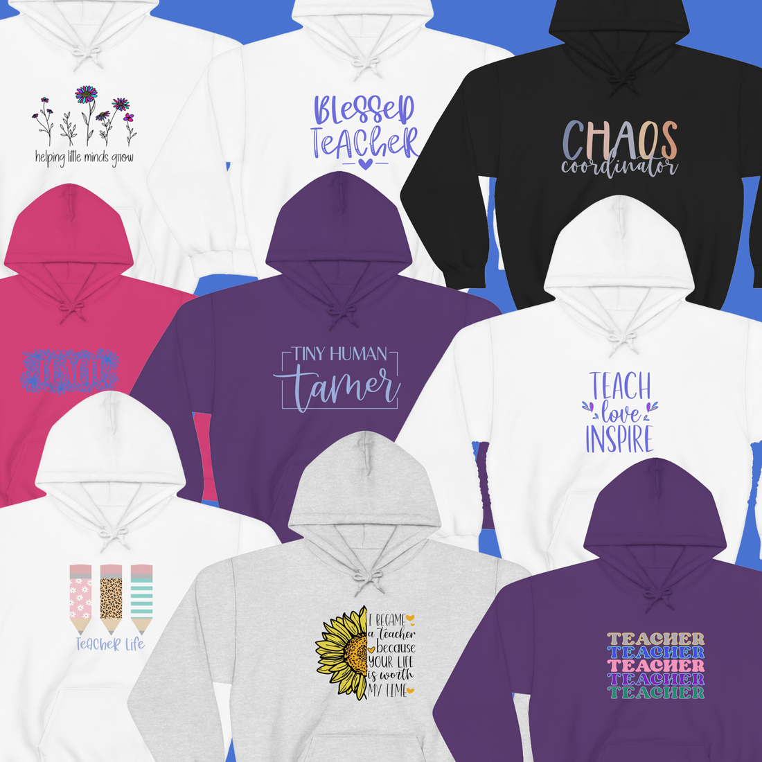  Chill Stitch Apparel - Teacher Teaching Life - Sweatshirts and Hoodies