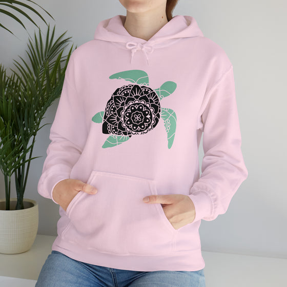 Mandala Sea Turtle Sweatshirt | Unisex Hooded Hoodie Sweatshirt