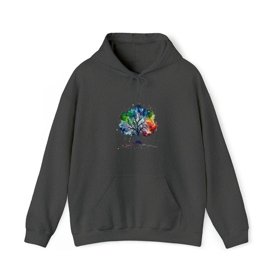 Lake Hoodie | Tree of Life Watercolor Color Burst V3 | Unisex Hooded Hoodie Sweatshirt