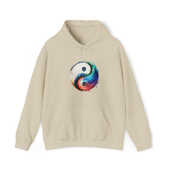 Yoga Hoodie | Yin Yang Sign V2 Watercolor | Unisex Hooded Hoodie Sweatshirt