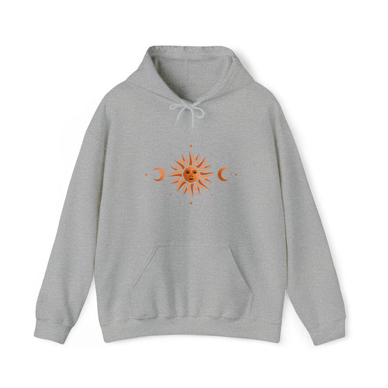 Abstract Mystic Direction Shapes V32 Sun Moon Solar Winds | Abstract | Minimalist | Modern | Unisex Hooded Hoodie Sweatshirt