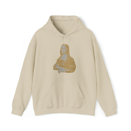 Mona Lisa France | Unisex Hooded Hoodie Sweatshirt  | Calligram Word Design