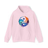 Yoga Seatshirt | Yin Yang Sign V3 Watercolor Flowing | Unisex Hooded Hoodie Sweatshirt